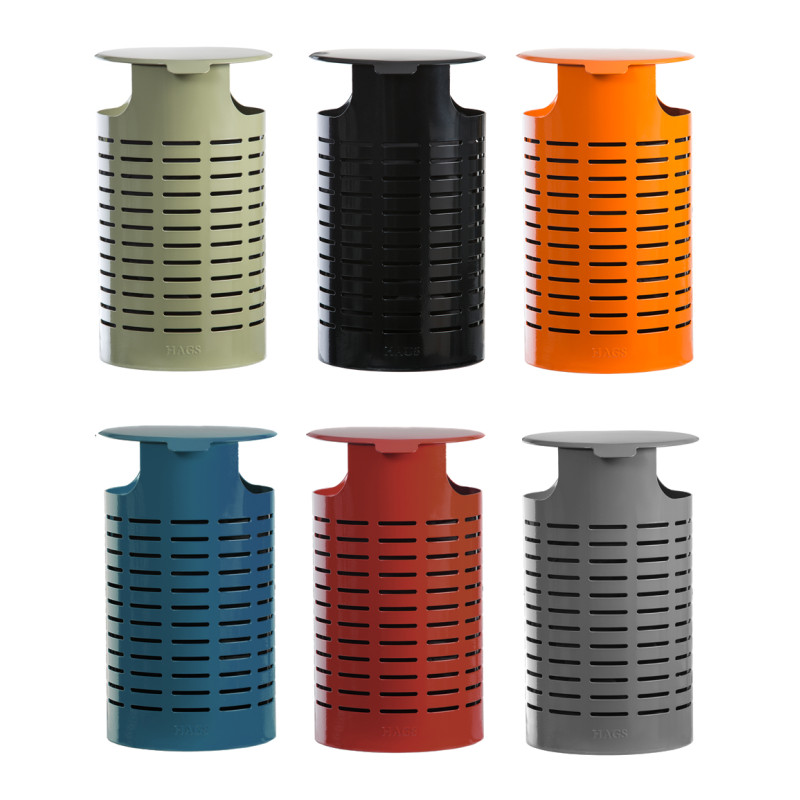 HAGS waste bin Örebro 25 L side post standard - for setting in concrete (colour: black)