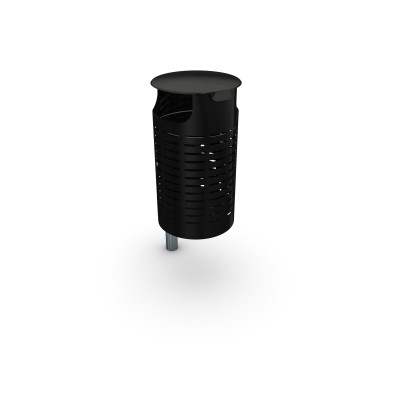 HAGS waste bin Örebro 25 L side post standard - for setting in concrete (colour: black)