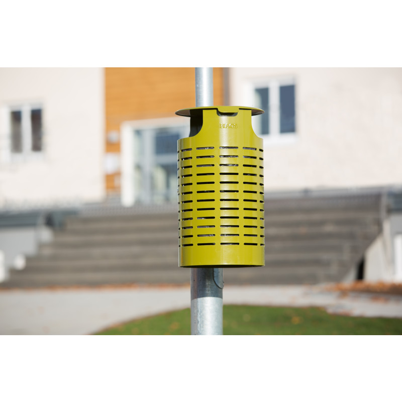 HAGS Waste Bin Örebro 25 L Standard - Wall and Post Mounting (Colour: Black)