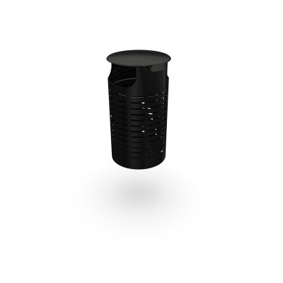 HAGS Waste Bin Örebro 25 L Standard - Wall and Post Mounting (Colour: Black)