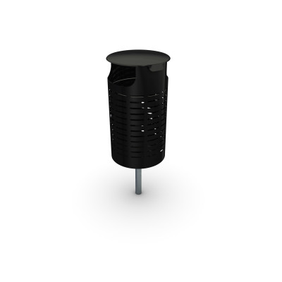 HAGS Waste Bin Örebro 25 L Standard - For Concreting (Colour: Black)