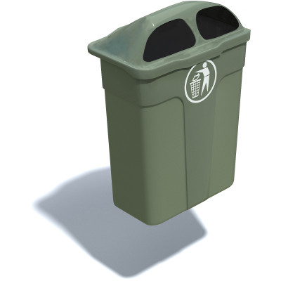 HAGS Waste Bin Catfoot 60 L Standard - Post Mounting (Colour: Green)