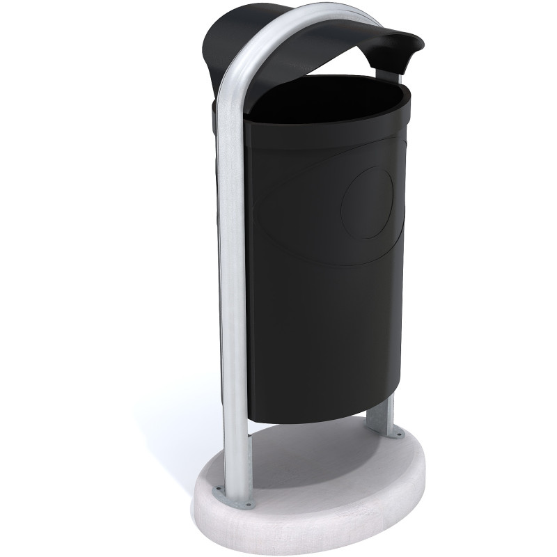 HAGS Waste Bin Ellipse 60 L Standard - Freestanding (Colour: Black)