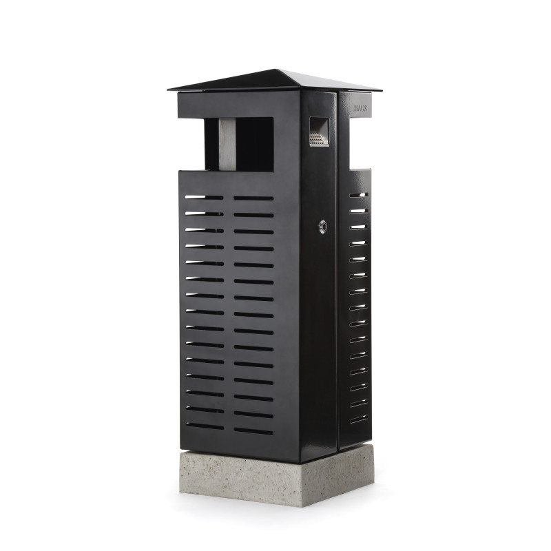HAGS Nora Waste Bin with Ashtray Standard - for Burying (Colour: Black)