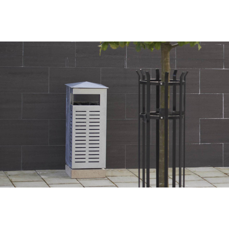 HAGS Nora Waste Bin Without Ashtray Standard - Freestanding (Colour: Galvanized)