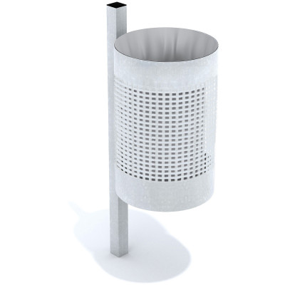 HAGS waste bin Oxel 25 L side post standard - for setting in concrete (colour: galvanized)