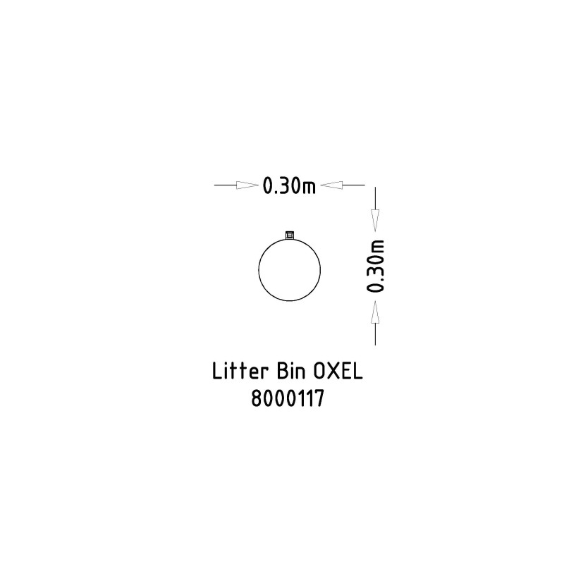 HAGS waste bin Oxel 25 L standard - post mounting (colour: galvanized)