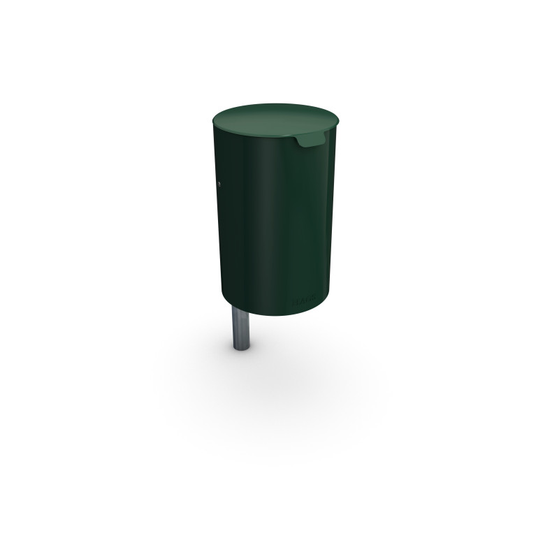 HAGS waste bin Poppel 25 L side post standard - for setting in concrete (colour: green)