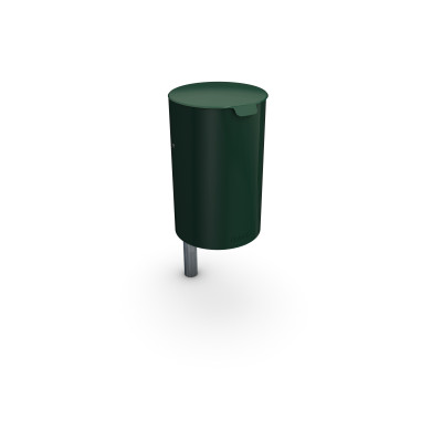 HAGS waste bin Poppel 25 L side post standard - for setting in concrete (colour: green)