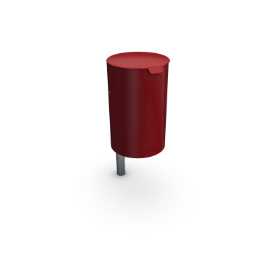 HAGS waste bin Poppel 25 L side post standard - for setting in concrete (colour: red)