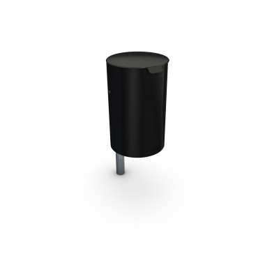 HAGS waste bin Poppel 25 L side post standard - for setting in concrete (colour: black)