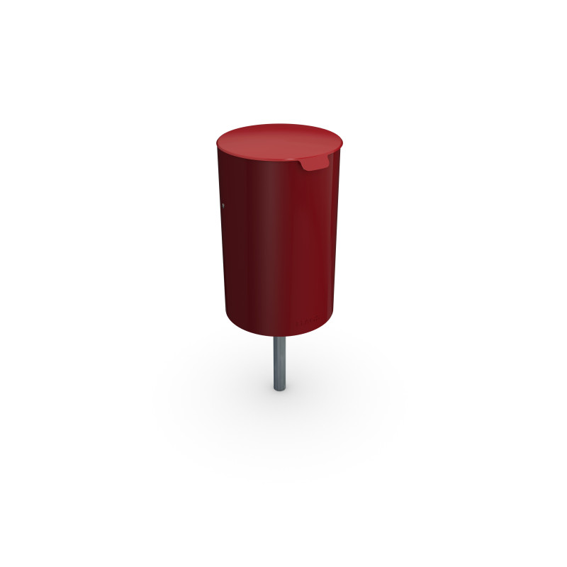 HAGS Waste Bin Poppel 25 L Standard - For Concreting (Colour: Red)