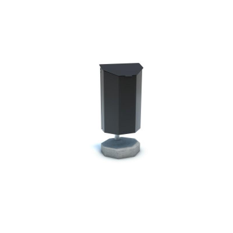 HAGS Rosen 40 L Waste Bin with Concrete Foot Freestanding Standard (Color: Black) (8059337)