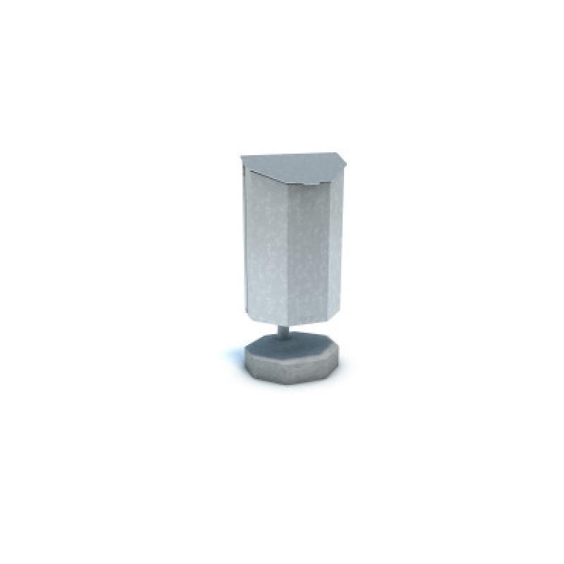 HAGS Rosen 40 L Waste Bin with Concrete Foot Freestanding Standard (Color: Galvanized) (8059336)