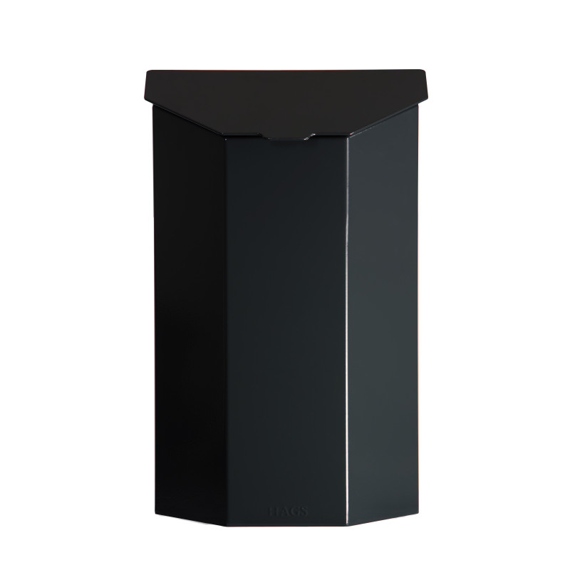 HAGS Rosen 40 L Waste Bin Wall and Post Mounting Standard (Color: Black) (8049774)