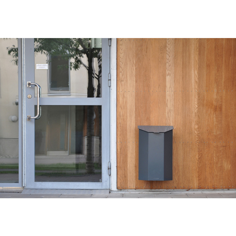 HAGS Rosen 40 L Waste Bin Wall and Post Mounting Standard (Color: Black) (8049774)