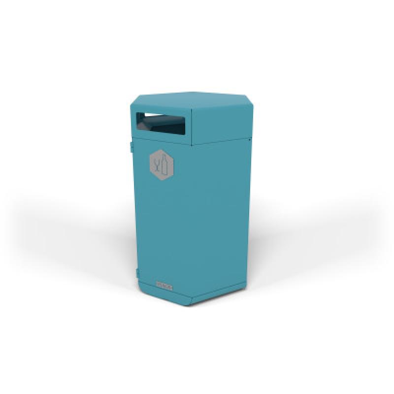 HAGS Rosenlund Standard Glass Recycling Waste Bin 180 Liter (Color: Blue) (8081818-2)
