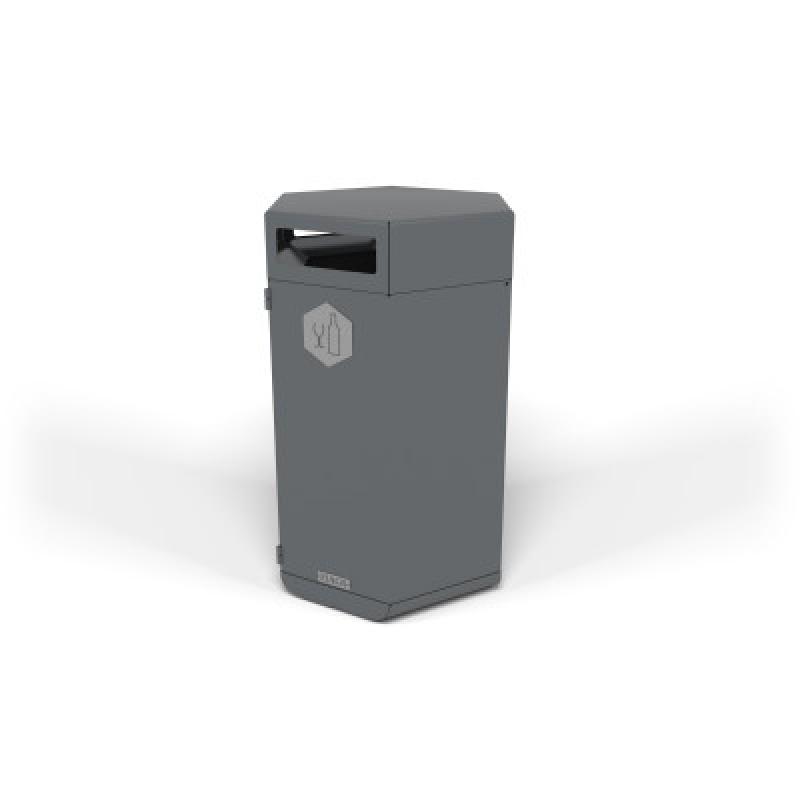 HAGS Rosenlund Standard Glass Recycling Waste Bin 180 Liter (Color: Dark Grey) (8081814)