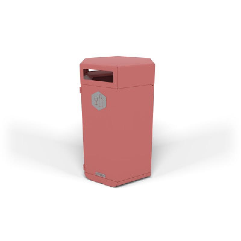 HAGS Rosenlund Standard Glass Recycling Waste Bin 180 Liter (Color: Red) (8081816)