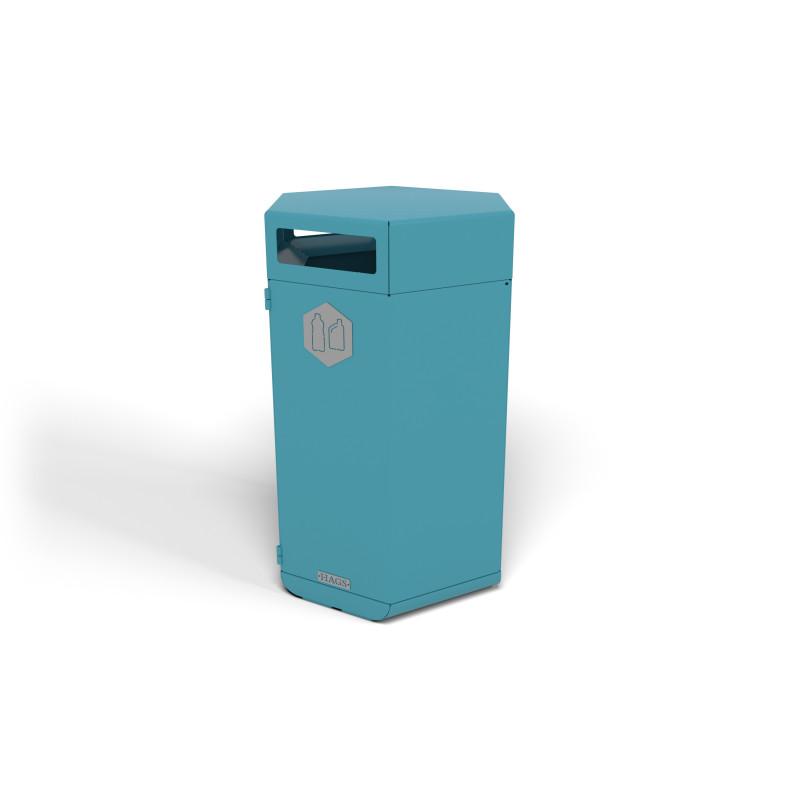 HAGS Rosenlund Standard Plastic Recycling Waste Bin 180 Liter Front view