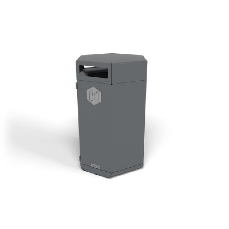 HAGS Rosenlund Standard Plastic Recycling Waste Bin 180 Liter (Color: Dark Grey) (8081808)