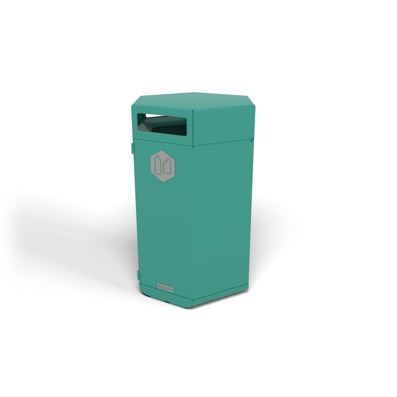 HAGS Rosenlund Standard Plastic Recycling Waste Bin 180 Liter (Color: Green/Cream White) (8081811)