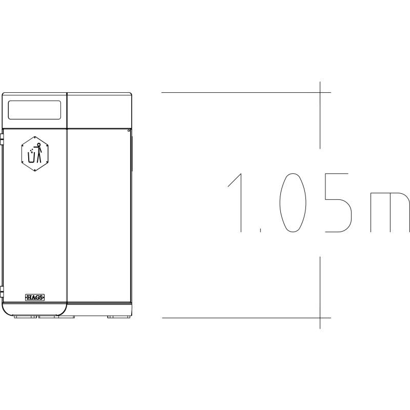 HAGS Rosenlund Standard Plastic Recycling Waste Bin 180 Liter (Color: Green/Cream White) (8081811)
