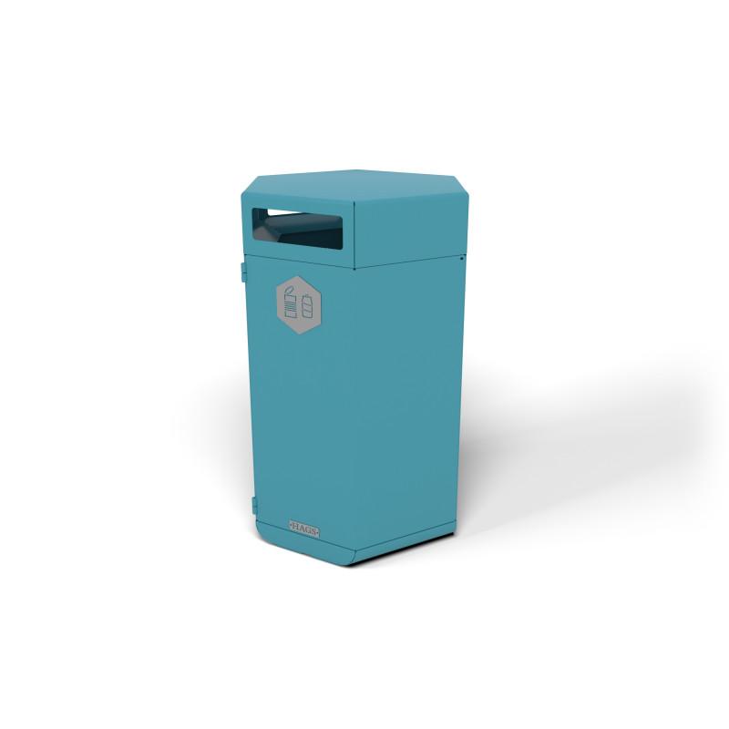 HAGS Rosenlund Standard Metal Recycling Waste Bin 180 Liter (Color: Blue) (8081823)