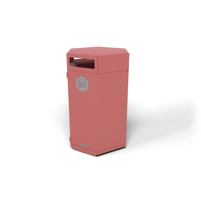 HAGS Rosenlund Standard Metal Recycling Waste Bin 180 Liter (Color: Red) (8081820)