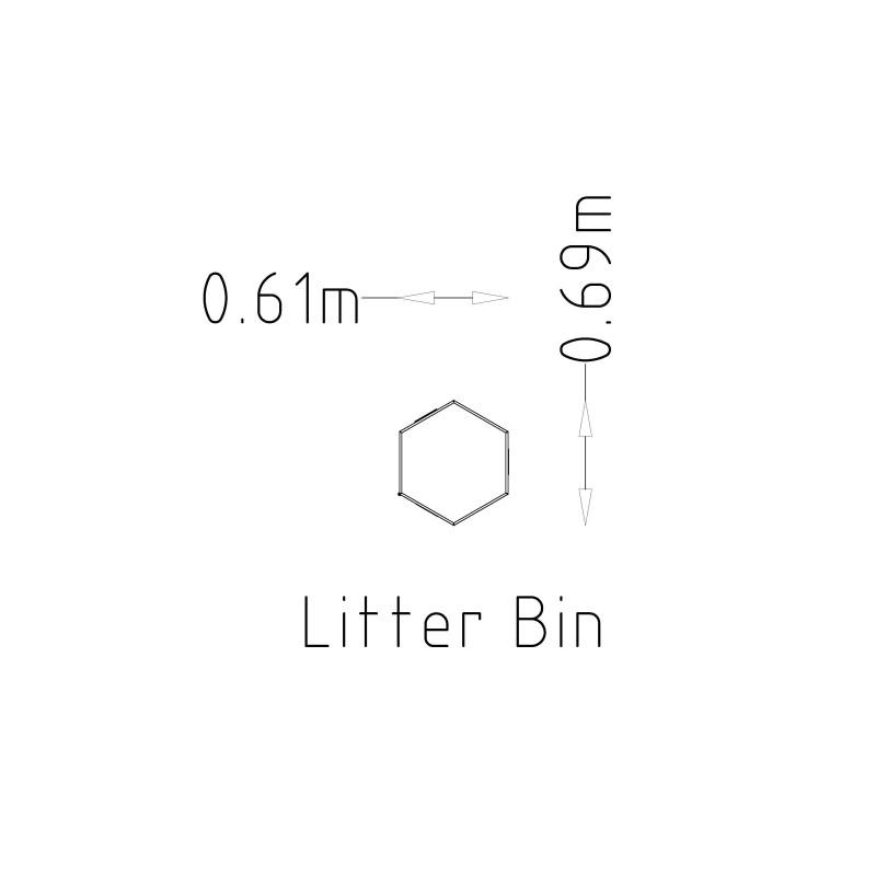 HAGS Rosenlund Standard Metal Recycling Waste Bin 180 Liter (Color: Red) (8081820)