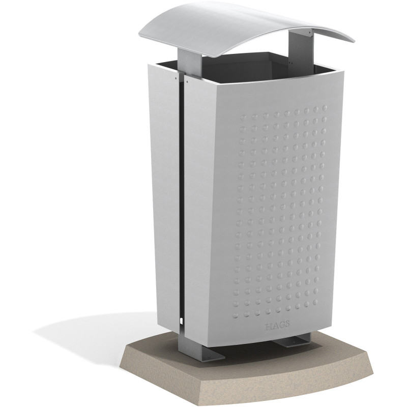 HAGS Waste Bin Sergel 140 L Standard - Freestanding (Colour: Galvanized) Front view