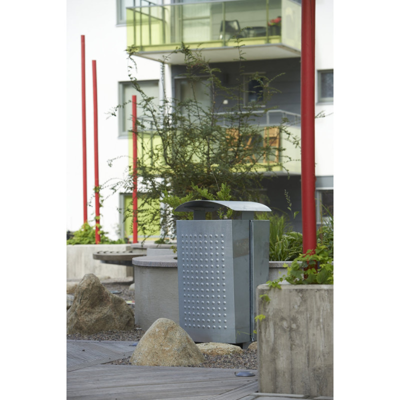 HAGS Waste Bin Sergel 140 L Standard - Freestanding (Colour: Galvanized)