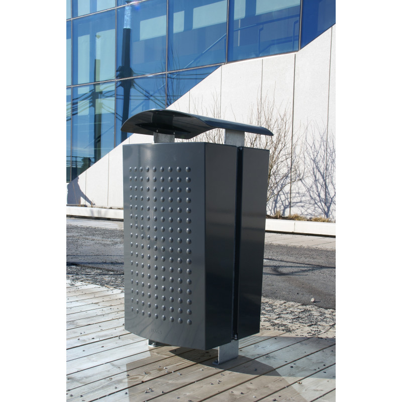 HAGS Waste Bin Sergel 140 L Standard - Freestanding (Colour: Galvanized)