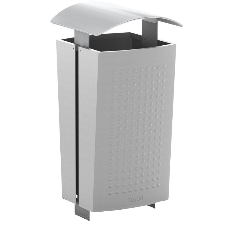 HAGS Waste Bin Sergel 140 L Standard - For Burying (Colour: Galvanized) Front view