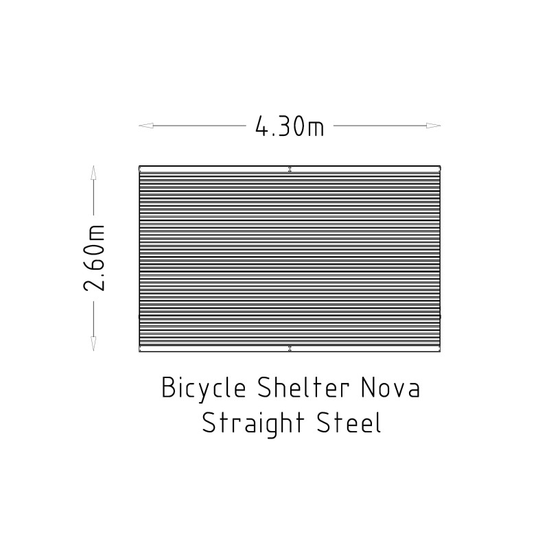 HAGS Lockable gate for bicycle shelter/bicycle box/bicycle garage with straight roof with steel posts standard - for digging in (color: galvanized) (8061917)