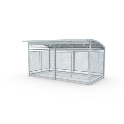 HAGS Lockable gate for bicycle shelter / bicycle box / bicycle garage with vaulted roof with steel posts standard - for digging in (color: galvanized) (8064219)