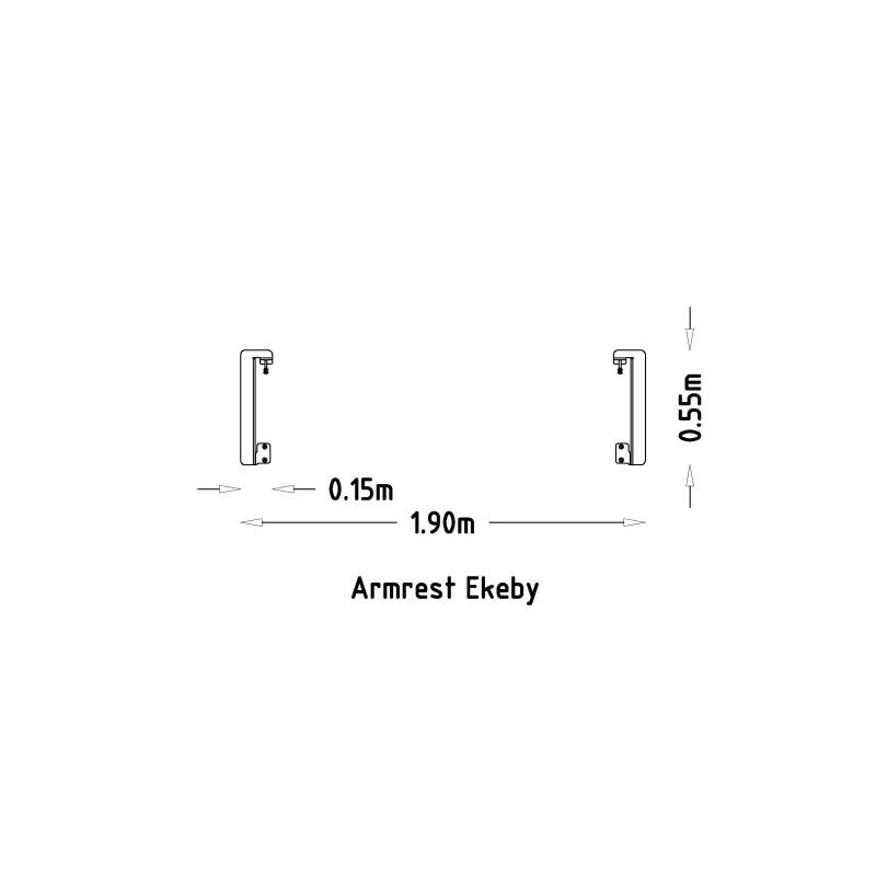 HAGS Armrest for Ekeby, Brahe and Stjerneborg Park Benches Standard 2 pieces (Color: Black) (8037715)