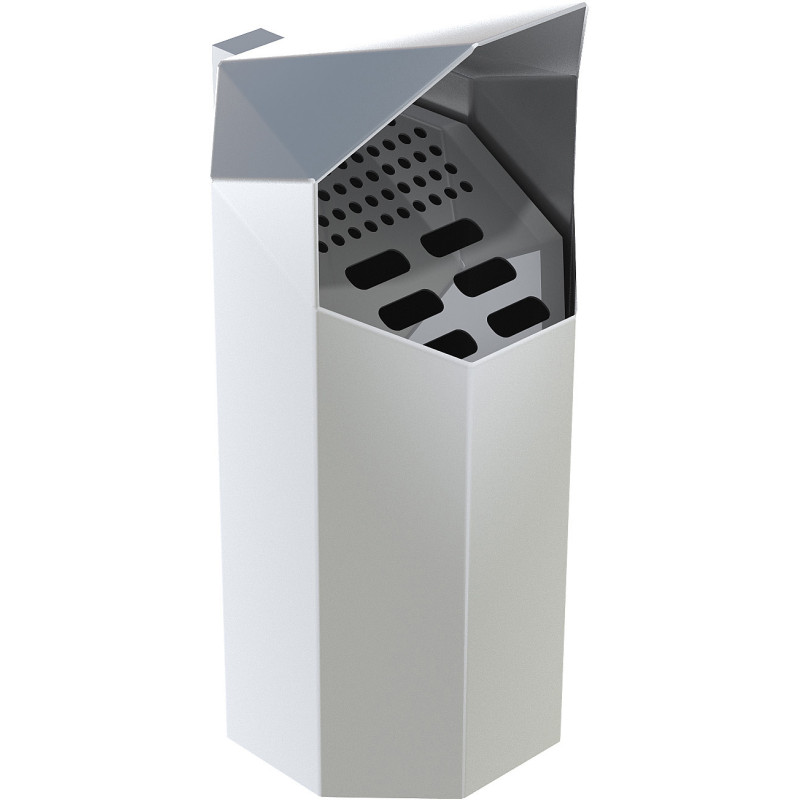 HAGS Ashtray Asken Stainless Steel with Hood Standard - Wall Mount (Colour: Stainless Steel)