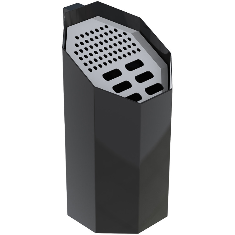 HAGS Ashtray Asken Without Hood Standard - Wall Mount (Colour: Black) Front view