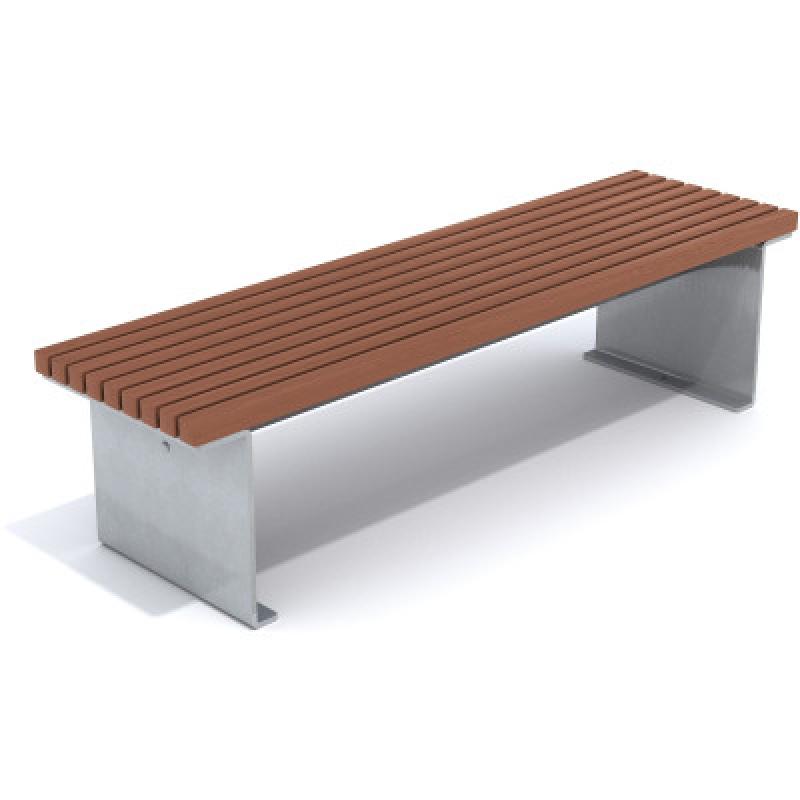 HAGS Birka Hardwood Standard Bench (Color: Galvanized | Hardwood) (8003218)