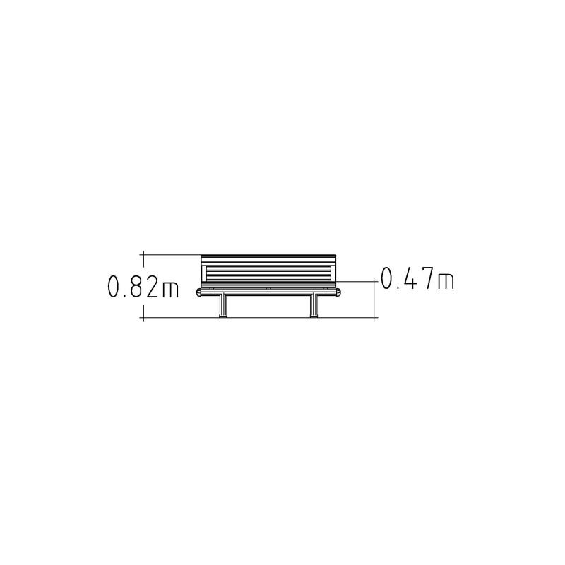 HAGS City-Form Standard Bench with Armrests and Backrest (Color: Brown/Black) (8042482)
