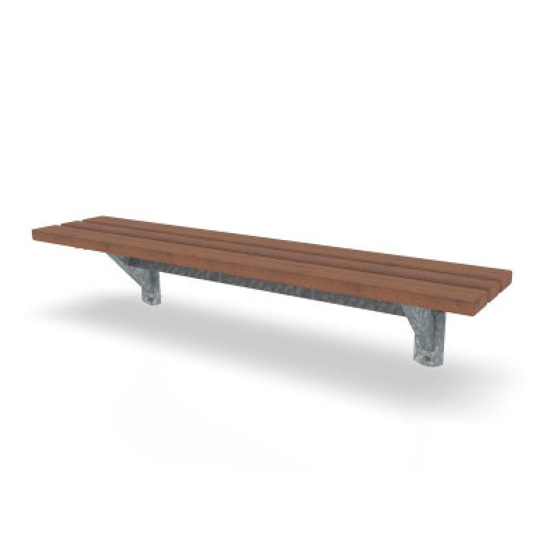 HAGS Ekeby Bench with Wall Mounting Standard (Color: Dark Brown/Galvanized) (8098806)
