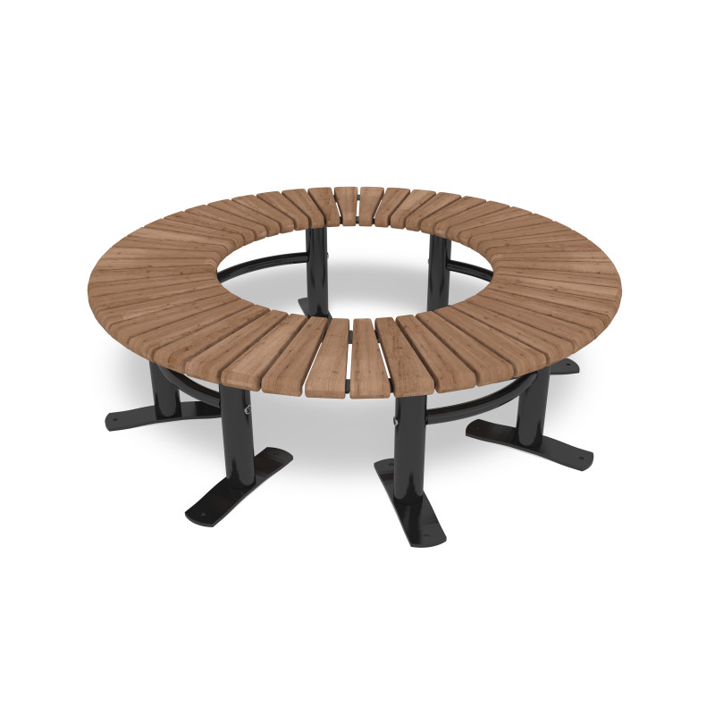 HAGS Bench, curved, 360°, Sofiero Thermo Standard - Freestanding (Colour: Black)