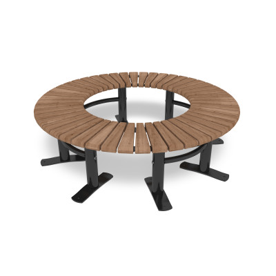 HAGS Bench, curved, 360°, Sofiero Thermo Standard - Freestanding (Colour: Black)