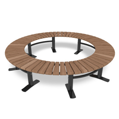 HAGS Bench, curved, 360°, Sofiero Thermo Standard - Freestanding (Colour: Black)