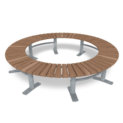 HAGS Bench, curved, 360°, Sofiero Thermo Standard - Freestanding (Colour: Galvanized)