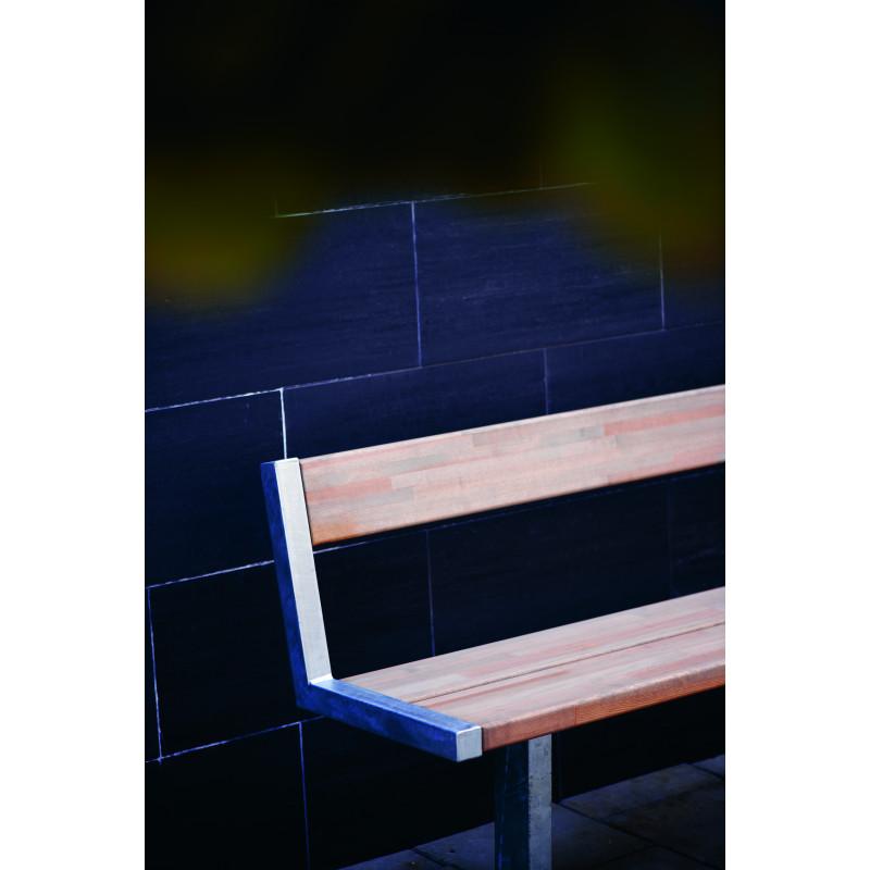 HAGS Pixbo Standard Bench with Armrest and Backrest for Setting in Concrete (Color: Galvanized) (8037087)