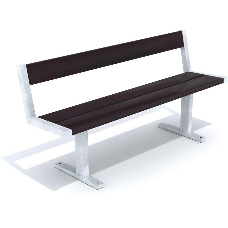 HAGS Pixbo Standard Bench with Backrest (Color: Black/Galvanized) (8037079)
