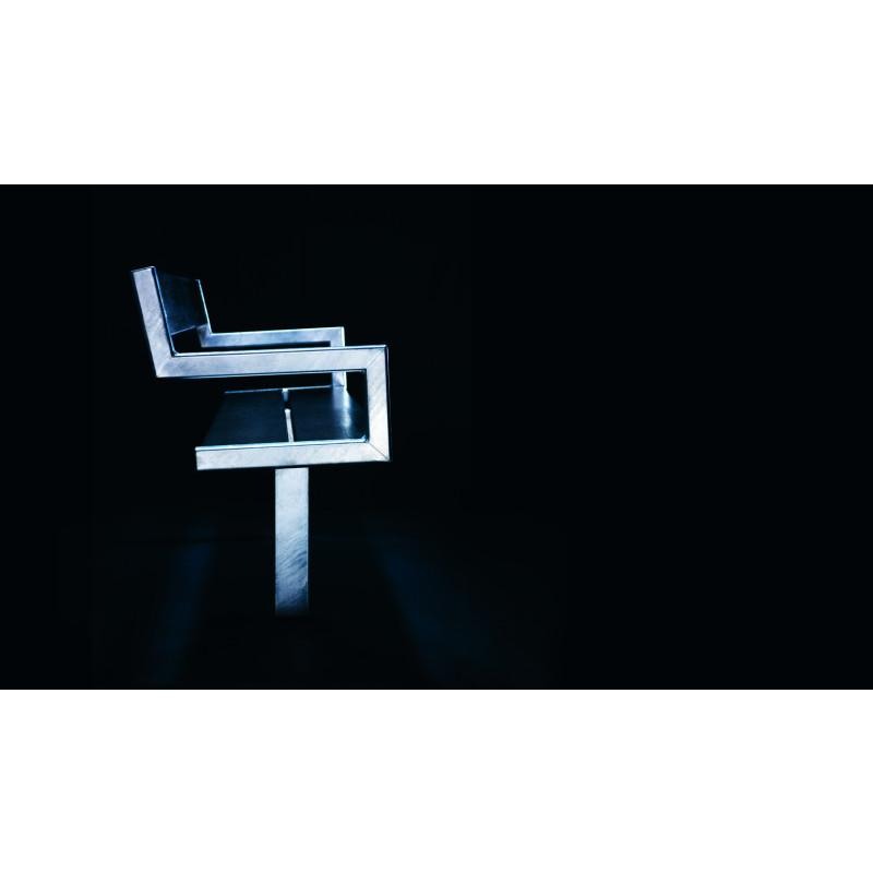 HAGS Pixbo Standard Bench with Backrest (Color: Black/Galvanized) (8037079)