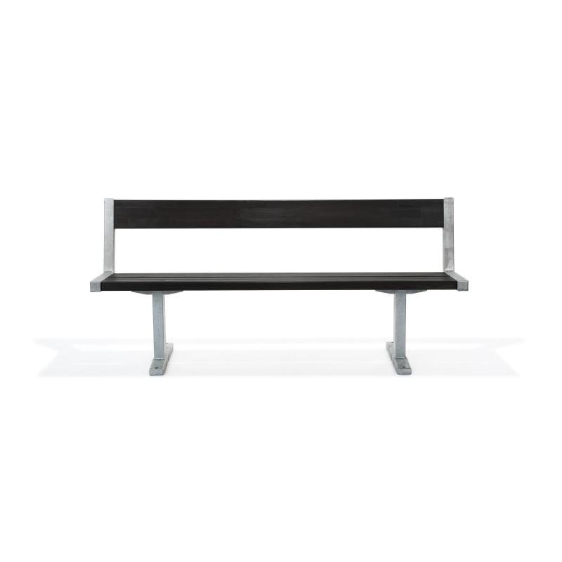 HAGS Pixbo Standard Bench with Backrest (Color: Black/Galvanized) (8037079)
